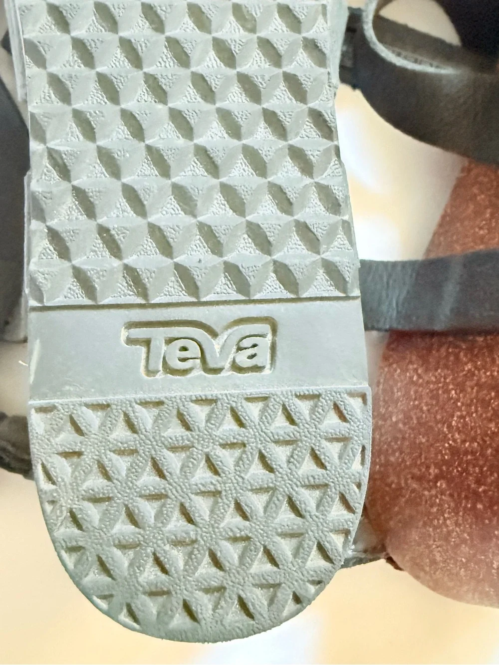 Teva Black Leather Cork Wedge Sandals Strappy Slingback Platform Shoes Size 9.5